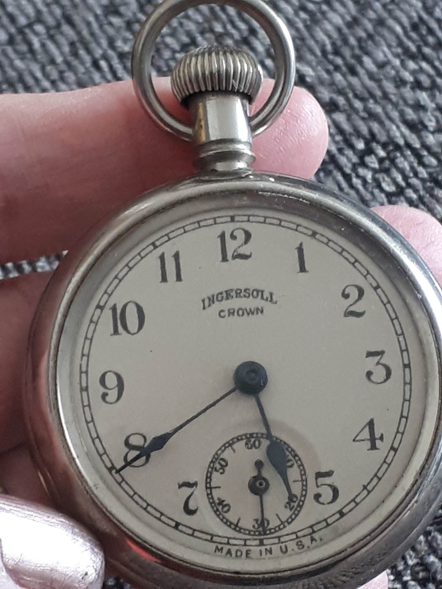 INGERSOLL CROWN Hand Wind Pocket WATCH in Excellent Condition Etsy
