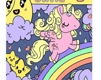 Unicorn personalised birthday Card