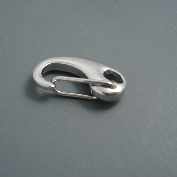 Stainless Steel Clasp, Self Closing Spring Style Push Gate Snap, Stainless Steel Key Clip (lcss-10)