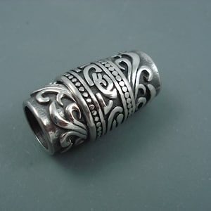 Magnetic 8MM Stainless Steel Clasp for Leather or Cord, Ornate Antique Stainless Steel, 8MM End Cap (SC8-11)