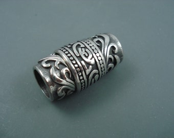 Magnetic 8MM Stainless Steel Clasp for Leather or Cord, Ornate Antique Stainless Steel, 8MM End Cap (SC8-11)