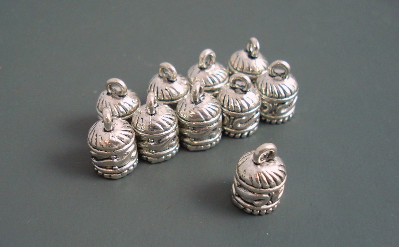 6MM End Cap, TEN Ornate Caps for Leather, Kumihimo or Cord, 6mmCap CAP6-012 image 1