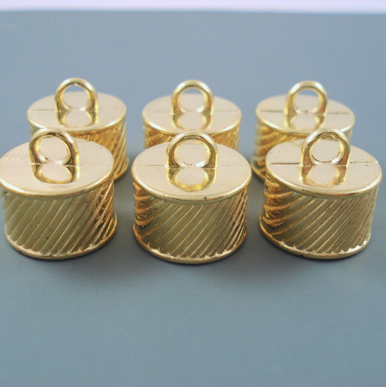 Large End Cap 14MM Ornate Caps for Leather or Cord Gold Cap Etsy