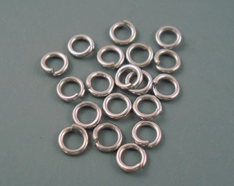 Stainless Steel Jump Ring, 8MM 18G Stainless Steel Jump Ring, 10 Grams, Approximately 55 Pieces 8MM Heavy Gauge