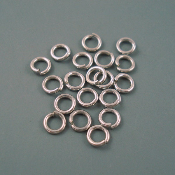Stainless Steel Jump Ring, 6MM 18G Stainless Steel Jump Ring, 10 Grams, Approximately 70 Pieces 6MM Heavy Gauge