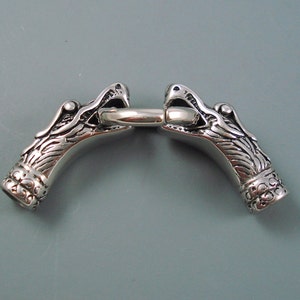 Dragon End Caps with Donut Clasp, Stainless Steel 8MM Inside Diameter High Quality (SSDragon8mm)