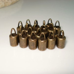 4MM End Cap, TWENTY Bronze Caps for Leather or Cord CAP4-004 image 3