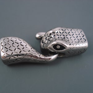 6MM x 10MM Serpent Oblong Stainless Steel Clasp, Snake Clasps for Leather or Cord, Multiple Strand Clasp (SSSNAKE)