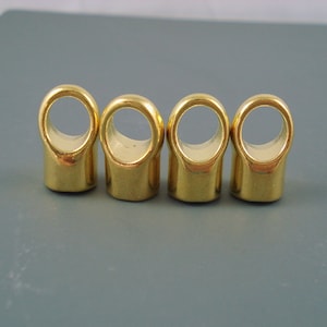 8MM Brass End Cap, FOUR Simple Gold Finish Caps for Leather, Kumihimo  or Cord, 8mm Cap (CAP8-004)