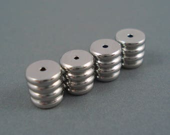 End Cap, 4MM Stainless Steel Cap for Viking Knit, FOUR Pieces, 4MM Cap with Top Hole and No Loop (SSC4-3)