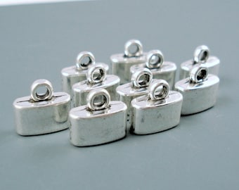 2.5MM x 9MM Oblong End Cap, TEN Silver Caps for Leather or Cord, Multiple Strand Cap (Cap259)