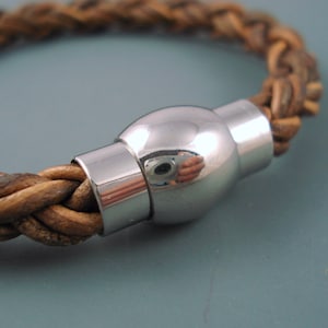 Magnetic 8MM Stainless Steel Lantern Clasp for Leather or Cord, 8MM End Cap (SC8-4)