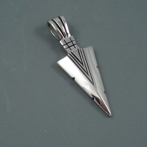 Stainless Steel Pendant, Arrow Head Pendant, 56mm x 20mm x 4.5mm Pendant