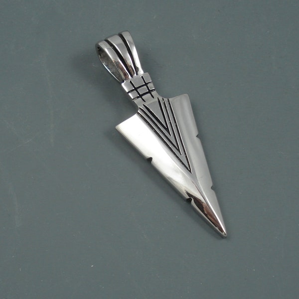 Stainless Steel Pendant, Arrow Head Pendant, 56mm x 20mm x 4.5mm Pendant