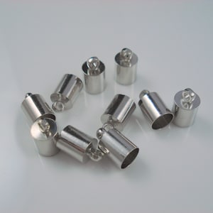 5.5MM Platinum End Cap, TEN Caps for Leather or Cord, Simple 5mm Cap (CAP55-1P)