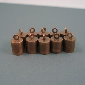 5.5MM Copper End Cap, TEN Caps for Leather or Cord, Simple Copper 5mm Cap (CAP55-03