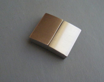 Stainless Steel Brushed Finish Flat Clasp,  Large Interlocking Clasp, 21mm Long, 2.5mm x 15mm Inner Diameter (FLATSS21164)