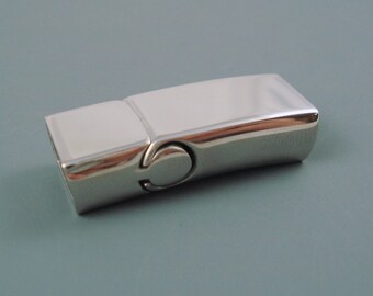 Clasp piatto in acciaio inossidabile, Clasp interbloccante grande, 32mm Long 6mm x 12mm Diametro interno (FLATSS61232)