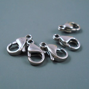 Silver Stainless Steel Clasp, 13MM Lobster Claw, FIVE Pieces LCSS4 - Etsy