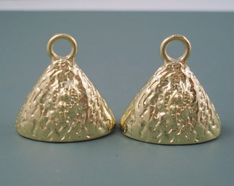 End Cap, Two Pieces, Large Gold Cap for Viking Knit, Kumihimo, Cord. 25 x 21 Cap (JB2521G)