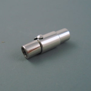 Magnetic Clasp, 3MM Latching Tube Stainless Steel Clasp for Leather or Cord, Bayonnet End Cap (SC3-4)