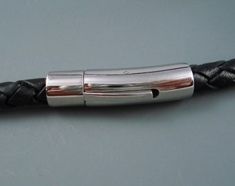 Stainless Steel Clasp, 6MM Stainless Steel Screw Type Clasp for Leather or Cord, Latching Clasp for 6MM Cord (SC6-7)