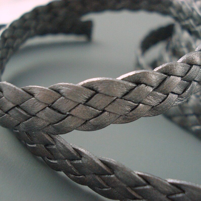 Leather Braided Cord 10MM Wide Flat Braided Strapping Etsy