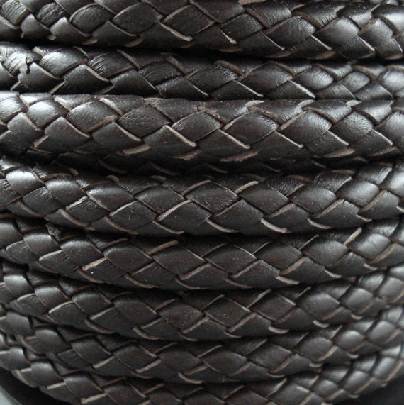 Leather Braided Cord, 8MM Dark Brown Bolo Leather, Excellent Quality All  Leather, One Yard 