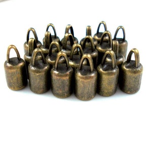 4MM End Cap, TWENTY Bronze Caps for Leather or Cord CAP4-004 image 1