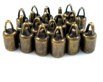 4MM End Cap, TWENTY Bronze Caps for Leather or Cord (CAP4-004)