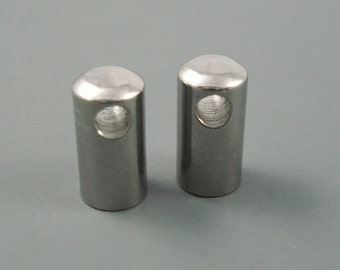 End Cap, 4.25MM Stainless Steel Cap for Leather or Cord, TWO Pieces, 4.25mm Cap (SSC4-2)