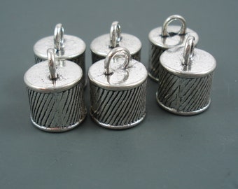 10MM End Cap, Metal Alloy Cap, Six Caps for Leather or Cord, Large End Cap (CAP10S)