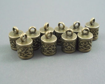 6MM End Cap, TEN Bronze Caps for Leather or Cord (CAP6-005)