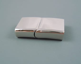 Stainless Steel Flat Clasp,  Large Interlocking Clasp, 28mm x 18mm x 7mm, 5mm x 16mm Inner Diameter (FLATSS516)