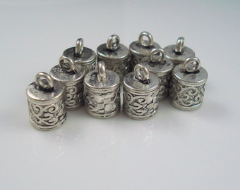 End Cap, TEN Pieces, 6MM Ornate Cap for Leather or Cord, 6mm Cap (CAP6-003)