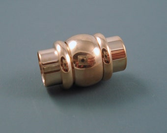 Magnetic 8MM Stainless Steel Clasp for Leather or Cord, Rose Gold Finish Stainless Steel, 8MM End Cap (SC8-8)