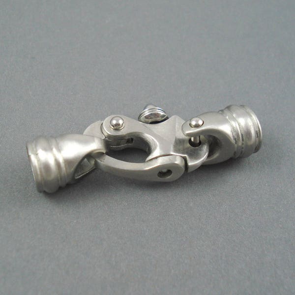 Mariners Clasp, Stainless Steel Snap Shackle 6MM Clasp, 37MMx9.4MM Matte 316 Stainless Steel Clasp for 6mm Cord (SC6-21)