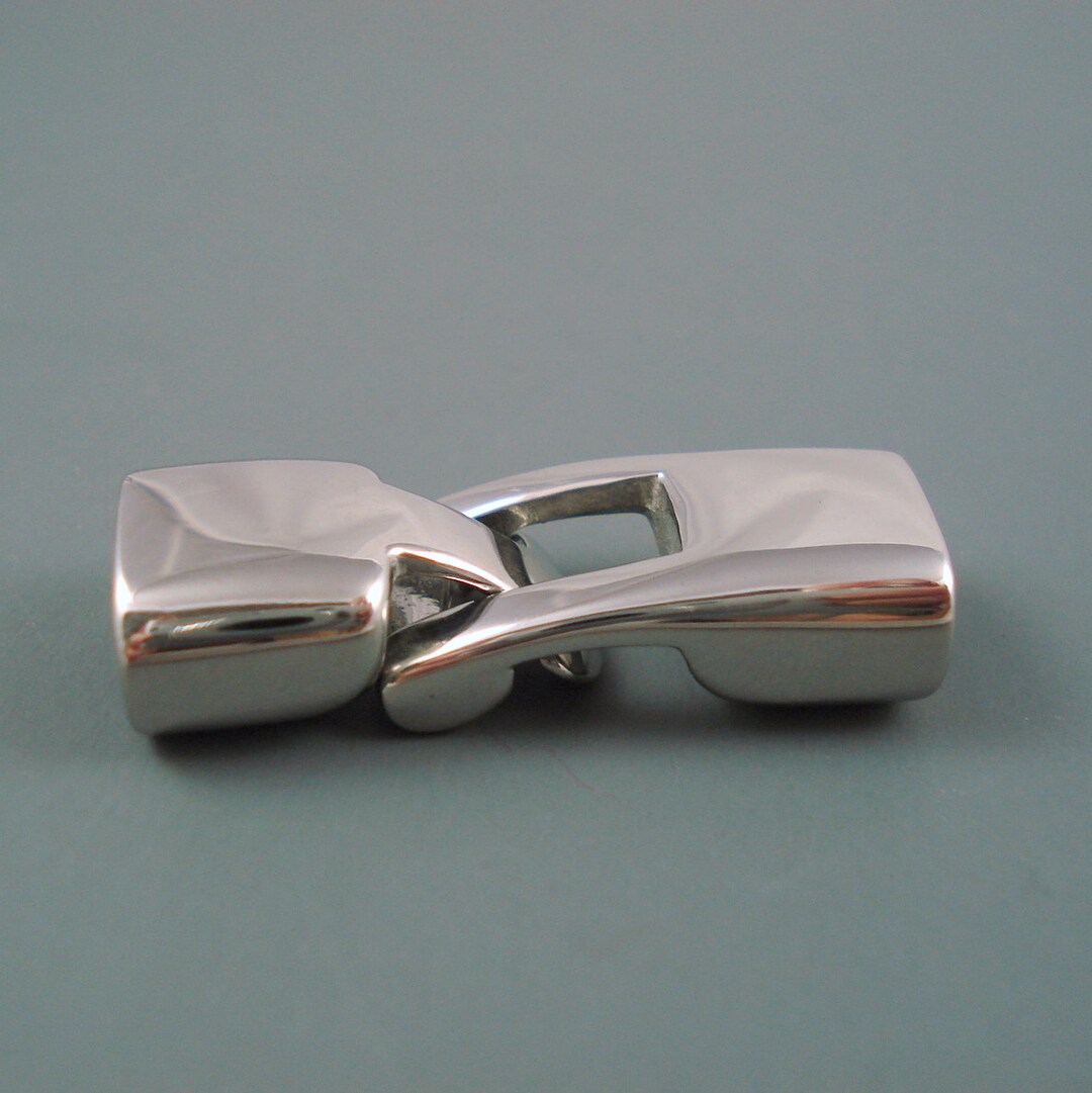 Stainless Steel Snap Lock Clasp, Large Interlocking Clasp, 34mm Long, 5