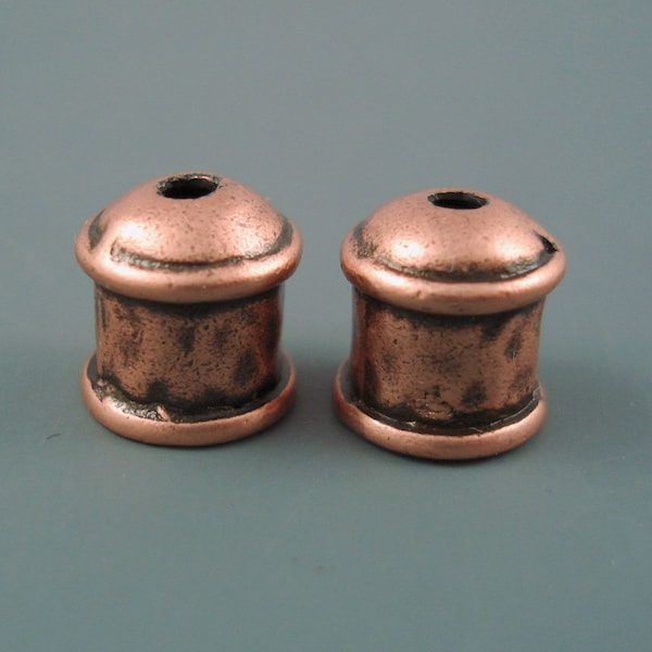 End Cap, Two Pieces, 5.5MM Pewter Cap for Viking Knit, Kumihimo, Cord.5.5MM Copper Bead Cap (JBBC5)