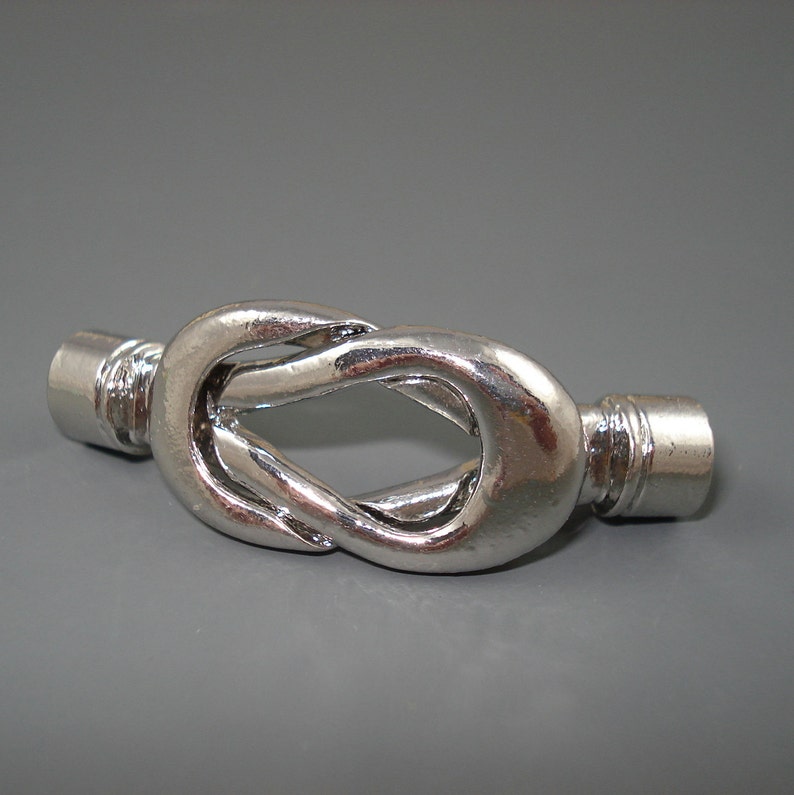 THREE Sets Infinity Loop 4MM End Cap Clasp Magnetic Double Loop End Caps KNOT4MM