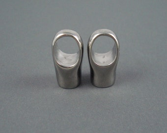 6MM Stainless Steel End Cap, TWO Pieces, Large Top Hole Cap for Leather or Cord, 6mm Cap (SSC6-5)