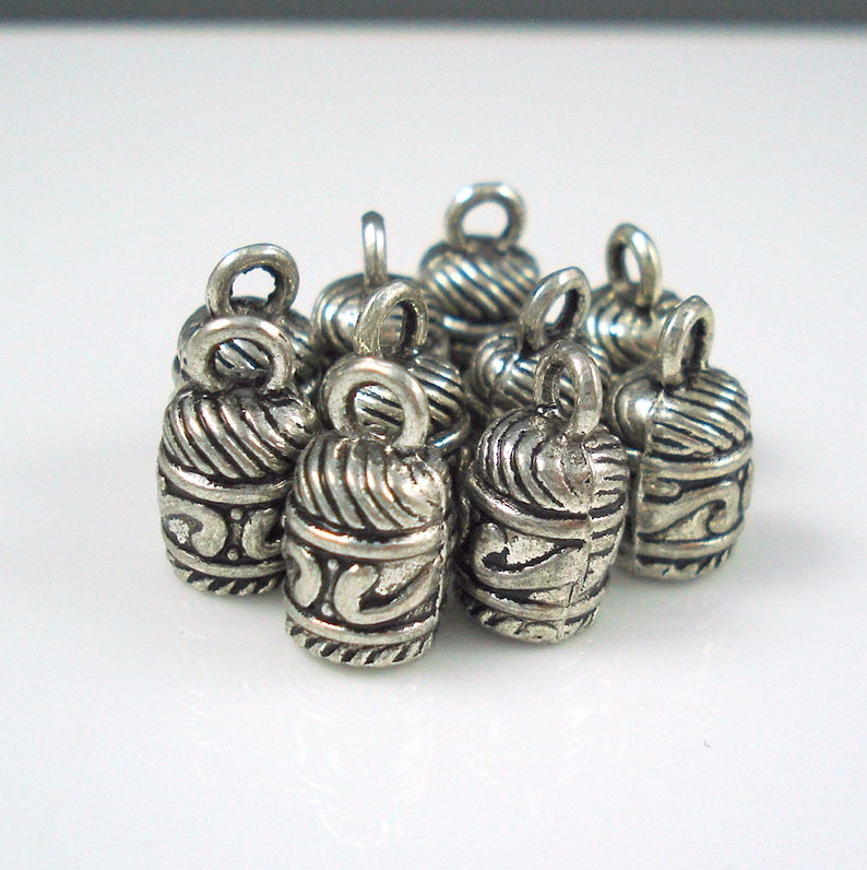 End Cap, TEN Pieces, 4.5MM Ornate Cap for Leather or Cord, 5mm Cap CAP45-02 afbeelding 1