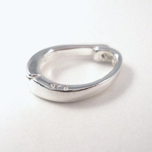 Charm Holder, Detachable Charm Ring, Sterling Silver, Large Size (CHMEDSS)