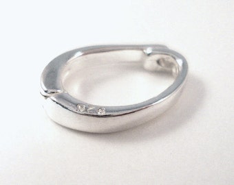 Charm Holder, Detachable Charm Ring, Sterling Silver, Large Size (CHMEDSS)