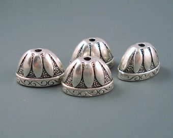 End Cap, Four Pieces, Large Cap for Viking Knit, Kumihimo, Cord. 20 x 12 Bead Cap (2012CAP)