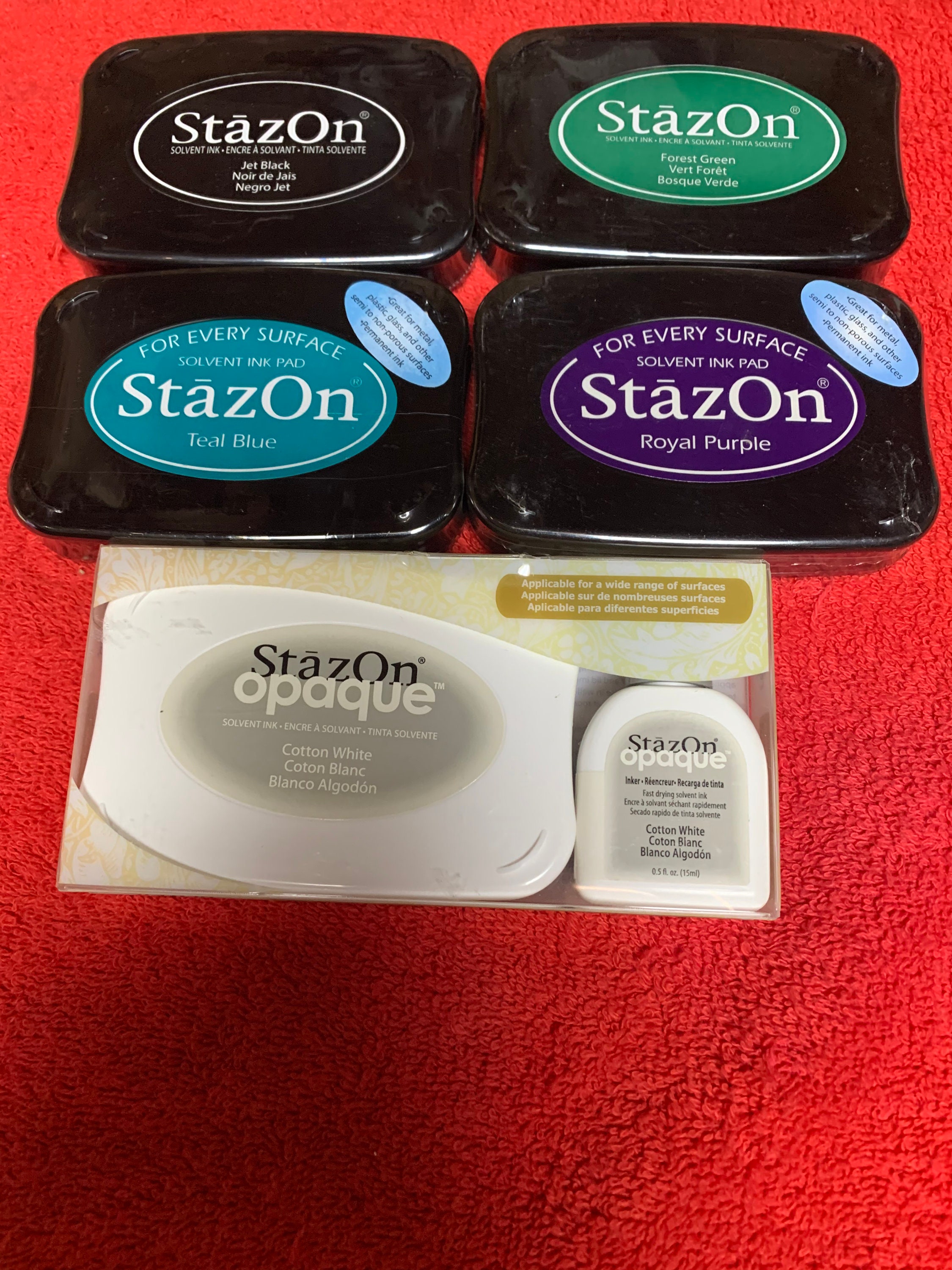 StazOn Solvent Ink Pads 5 Ink Pads 5 Different Colors Etsy