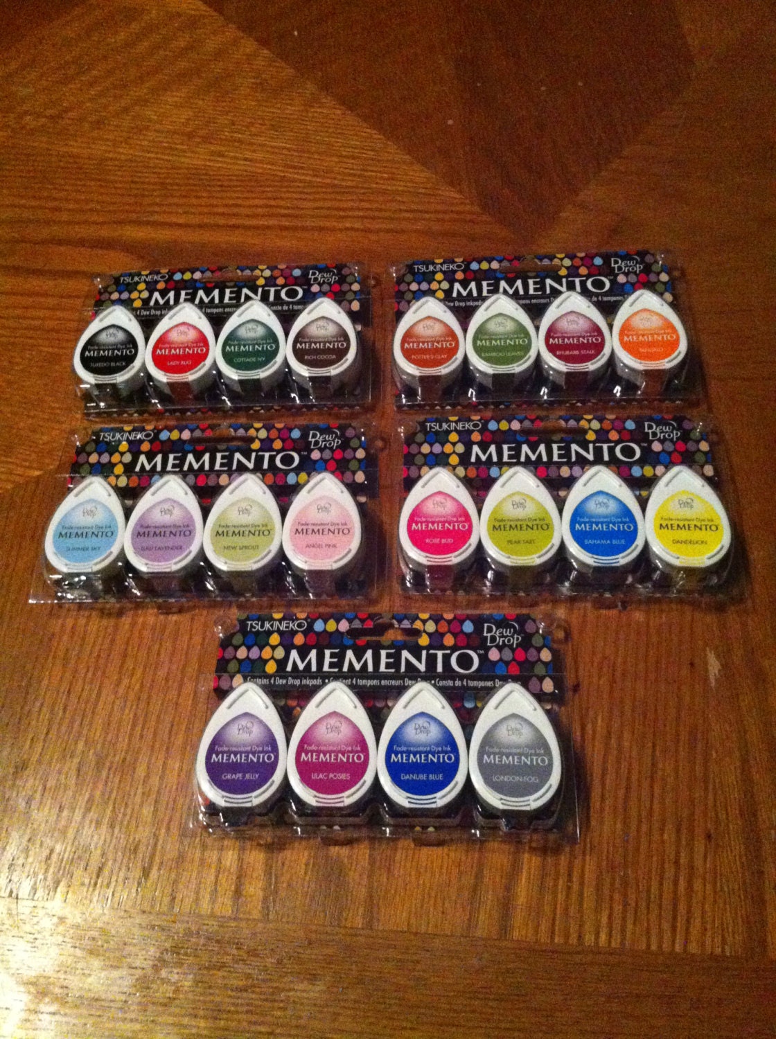 Memento Dew Drop Ink Pads 5 Packs 4 Colored Pads in Each Etsy