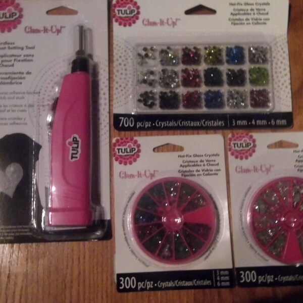 Tulipán - Herramienta de ajuste de calor inalámbrica y 3 paquetes de cristales