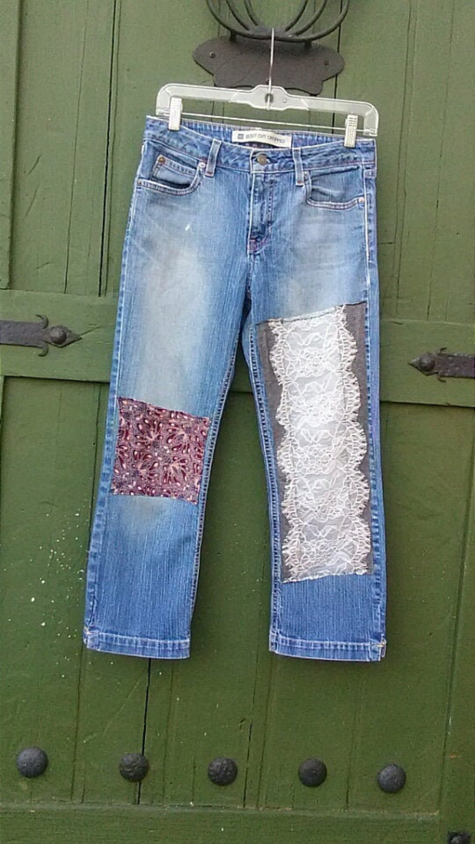 PATCH JEANS Hippie Jeans Womens Patched Jeans Womens Patchwork | Etsy