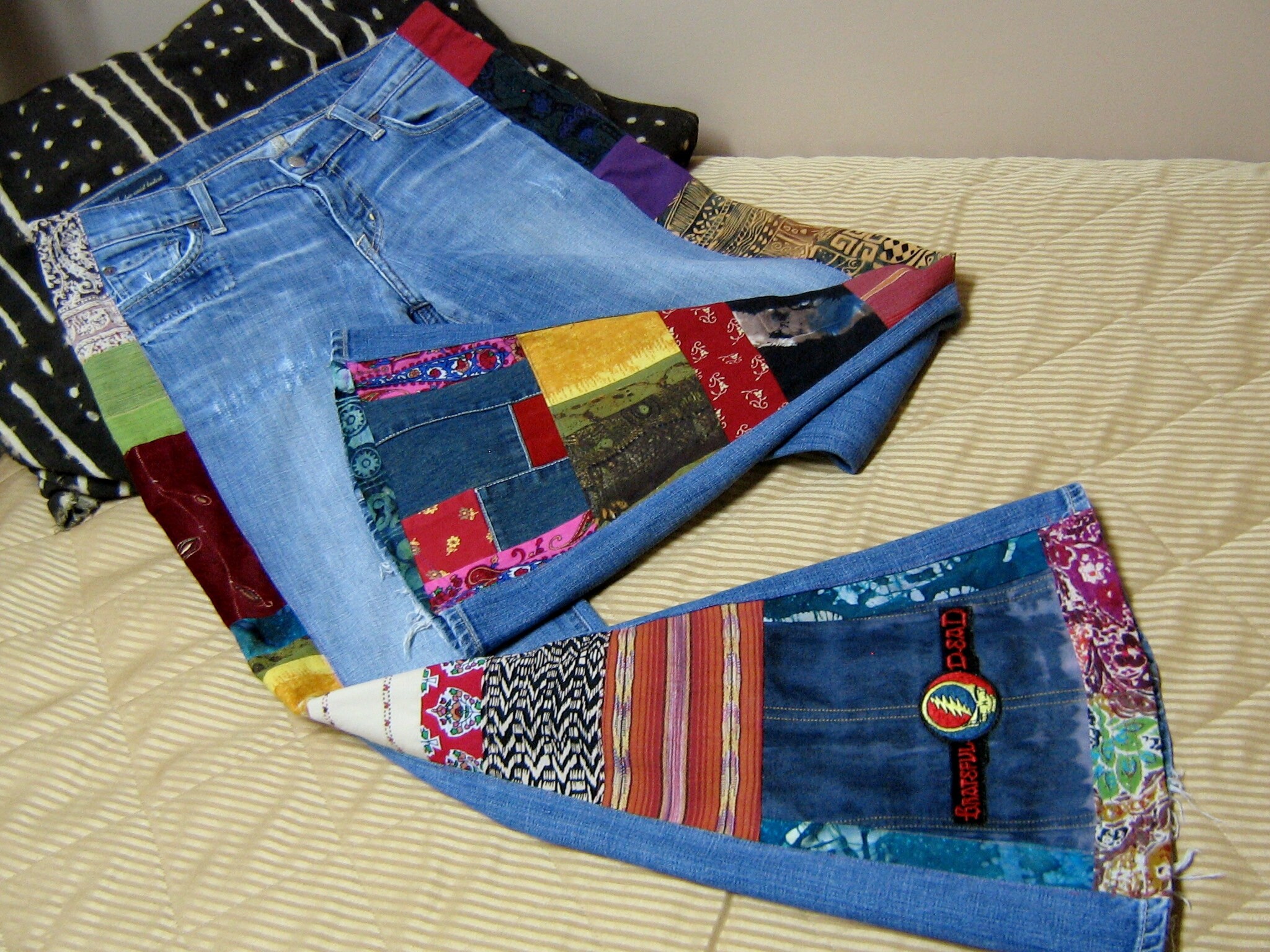 CUSTOM BELL BOTTOMS Big Bells Multi color Handmade Hippie Etsy